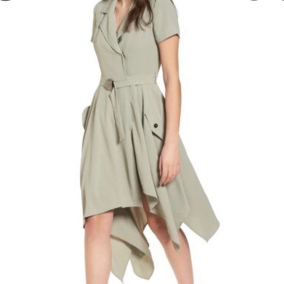 Chriselle x JOA green assymetrical trench dress - Picture 2 of 4